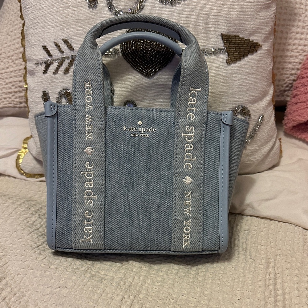 Kate Spade Light Blue Denim Mini Crossbody Bag